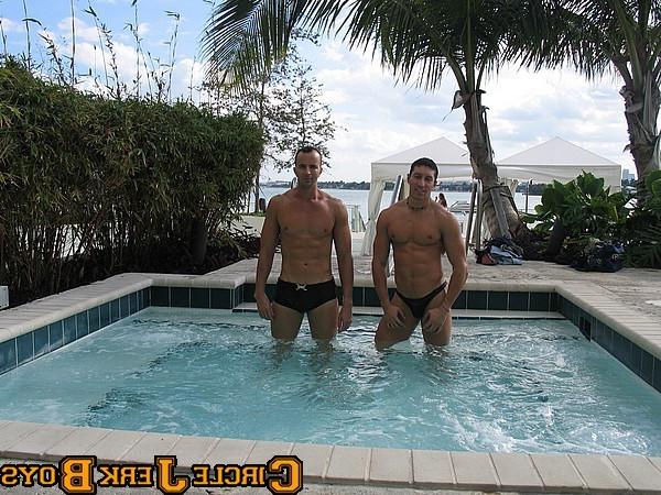 14P Two hunks in speedos