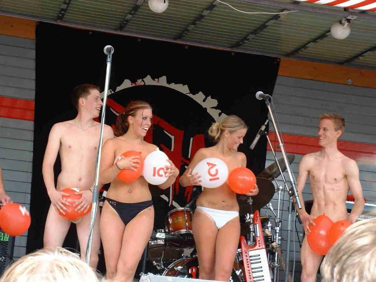 15P Outdoor event featuring trashy, naked girls on stage