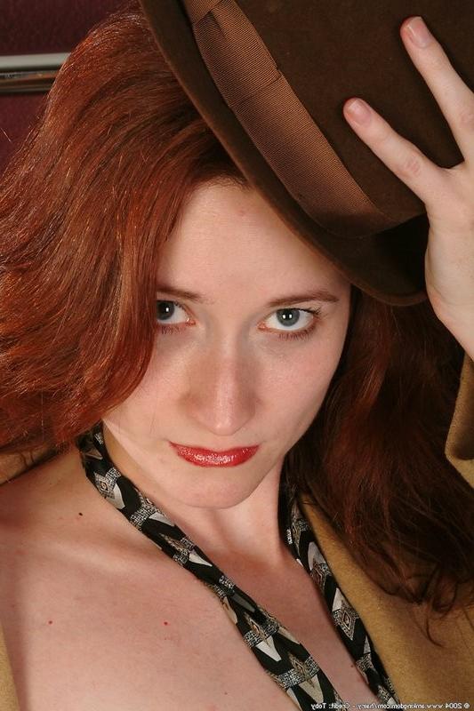15P Mature hairy twat redhead wifey poses in her suit and tie