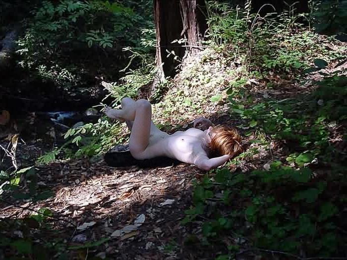 15P Hairy Bespectacled Redhead Plays Naked in the Forest