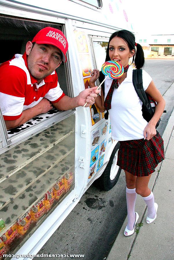 14P Teen in high socks licks huge lollipop while riding dick