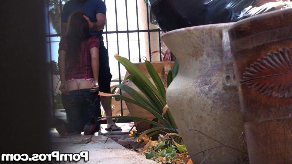 16P Horny babe caught having sex in public
