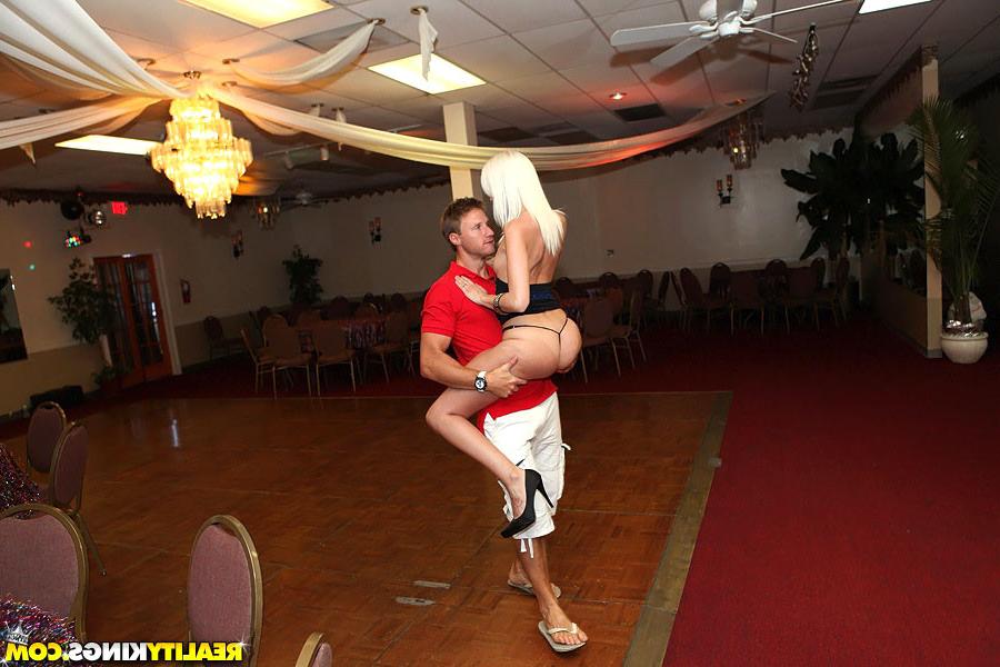 12P Amazing super hot fucking mini skirt blonde fucked hard on the dance floor by he