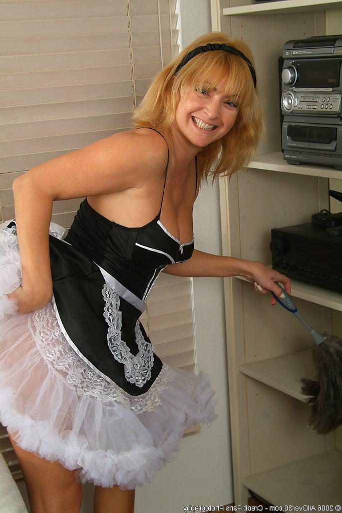 16P sassy 41 year old housewife teases husband in french maid getup
