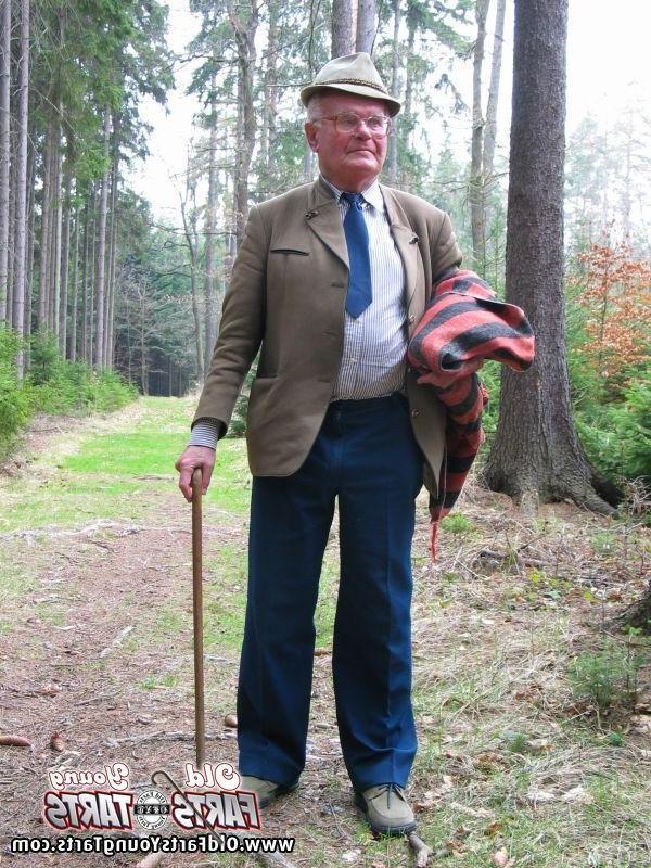 15P Teenage girlie reanimates a horny grandfather in a forest