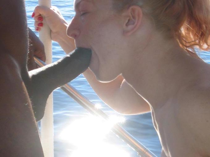 16P Interracial threesome sex on a boat