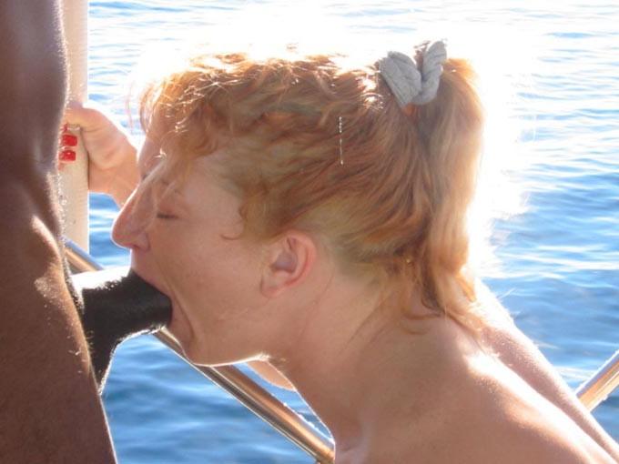 16P Interracial threesome sex on a boat