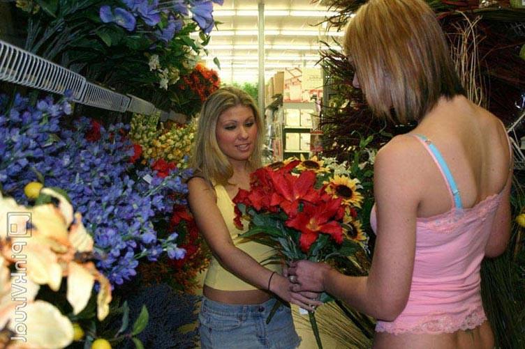 15P Big and small boobs blonde lesbian babes softcore dildo sex