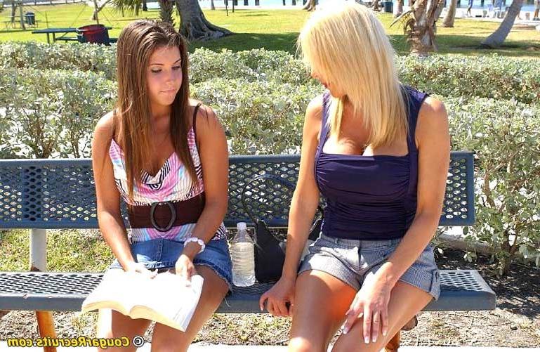 17P Busty milf lesbian with her teenie friend in licky softcore