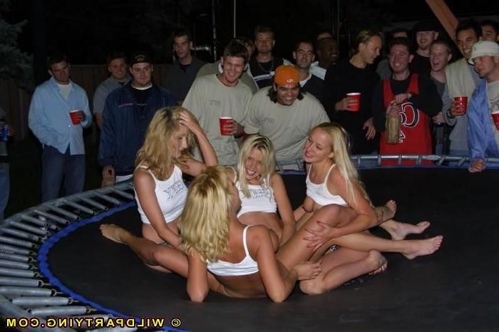 16P Drunk lesbians jumping on a trampoline