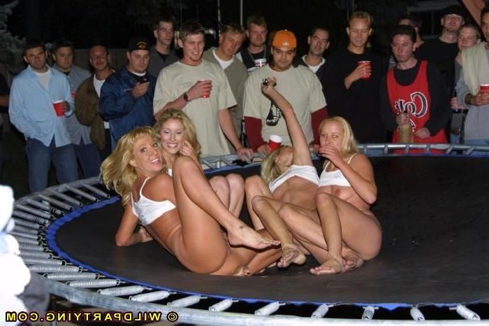 16P Drunk lesbians jumping on a trampoline