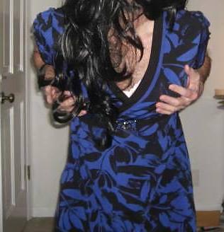 23P Sissy Feeling Sexy in Her Blue Dress