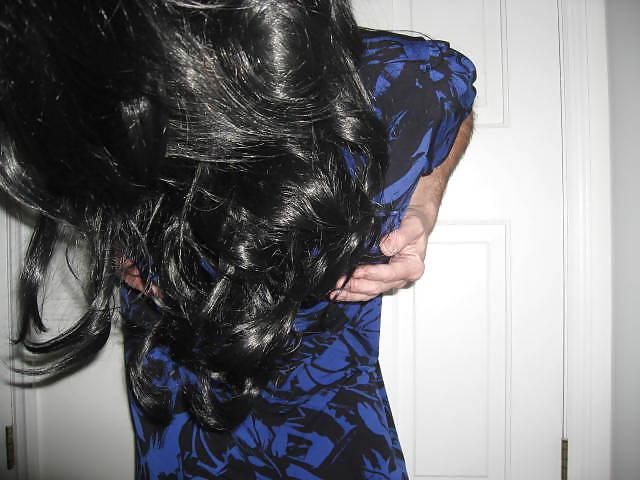 23P Sissy Feeling Sexy in Her Blue Dress
