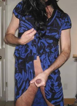 23P Sissy Feeling Sexy in Her Blue Dress