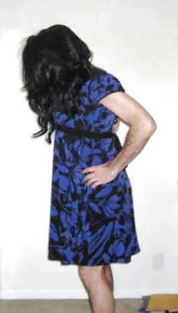 23P Sissy Feeling Sexy in Her Blue Dress