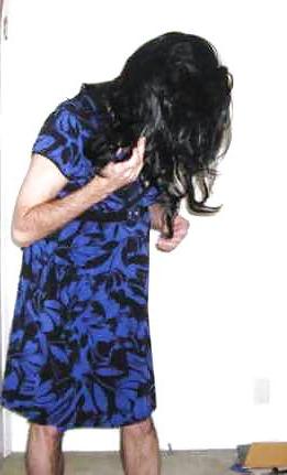 23P Sissy Feeling Sexy in Her Blue Dress