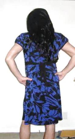 23P Sissy Feeling Sexy in Her Blue Dress