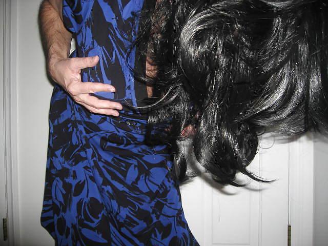 23P Sissy Feeling Sexy in Her Blue Dress