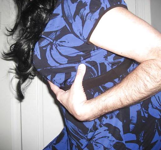 23P Sissy Feeling Sexy in Her Blue Dress