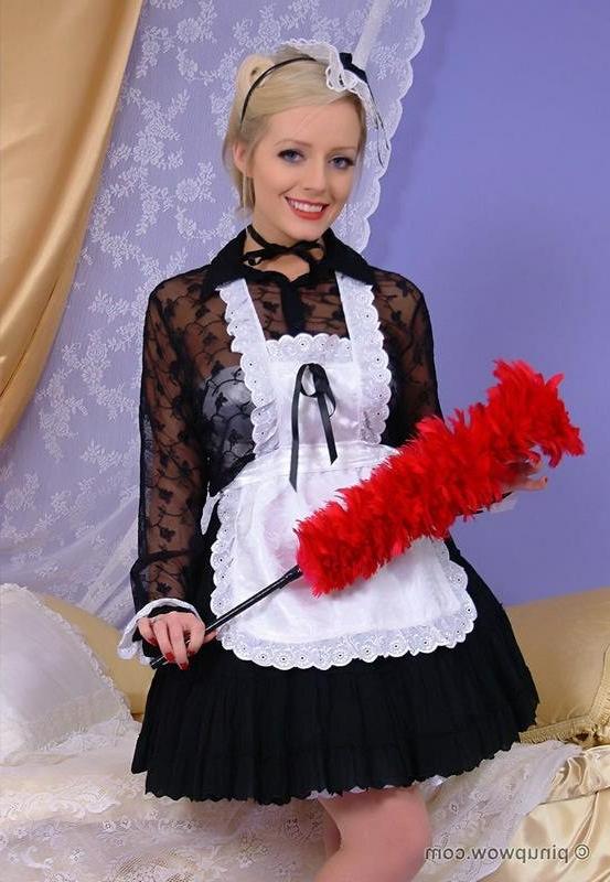 16P Busty French Maid Stripping