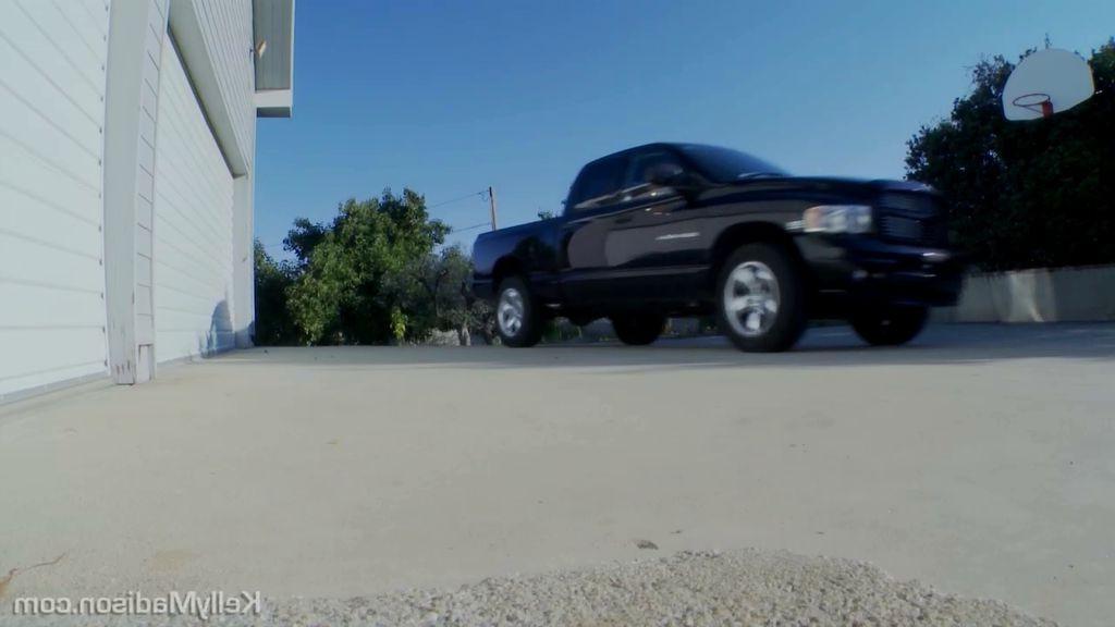 16P Kelly Madison masturbating on a pick up truck