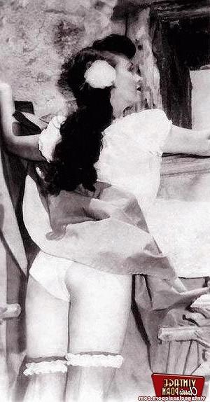 12P Several cute ladies showing their sensual vintage lingerie
