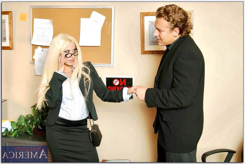 14P Sexy busty milf Gina Lynn boned hard over office desk