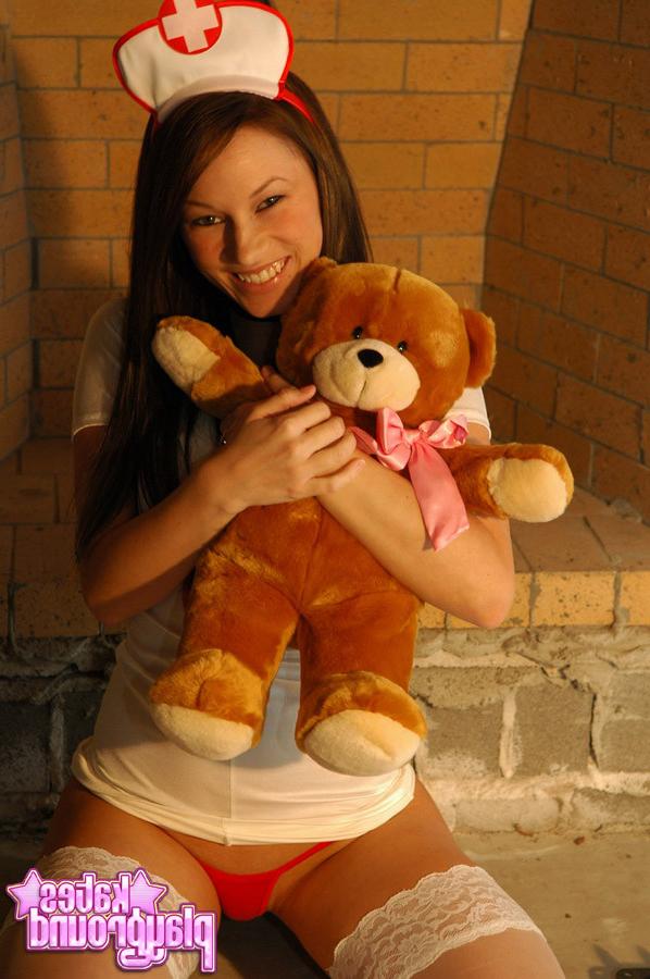 15P The beautiful Kate Ground playing nurse in costume