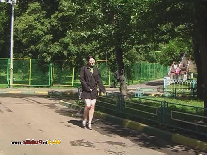 12P Wet black skirt and blue panties of a gal who pissed herself in public