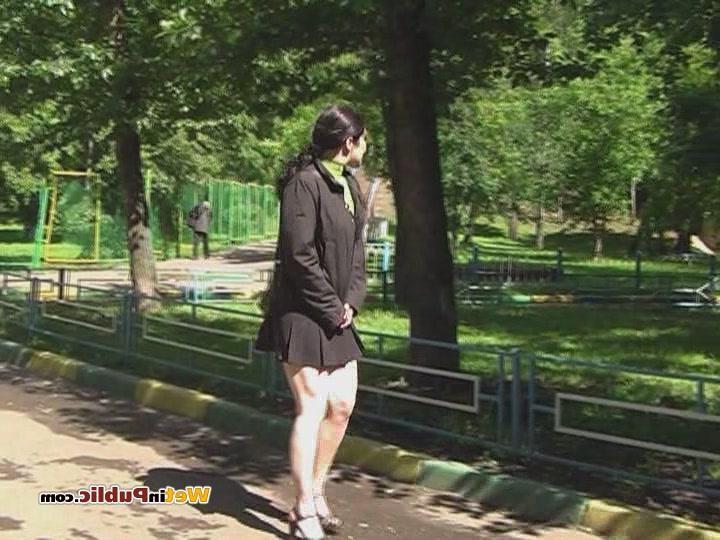 12P Wet black skirt and blue panties of a gal who pissed herself in public