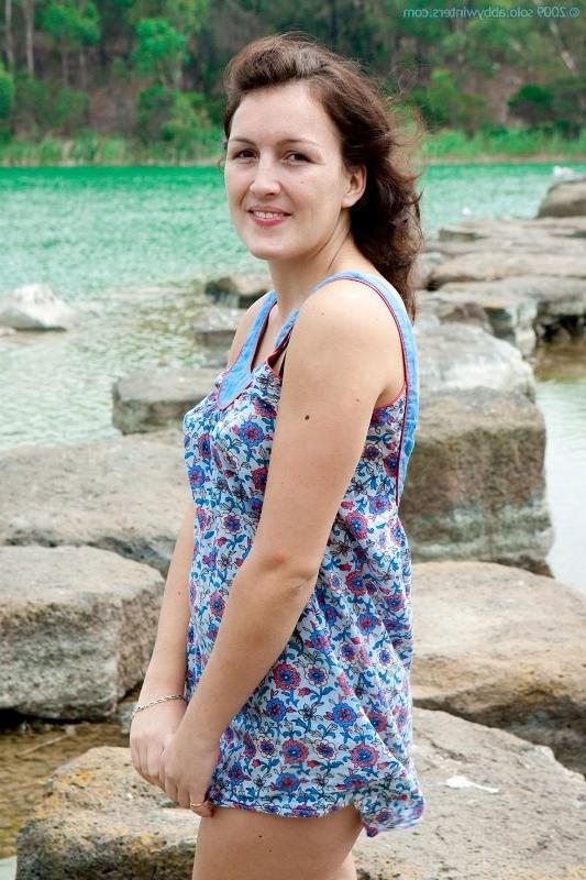 15P Girl strips her panties outdoor