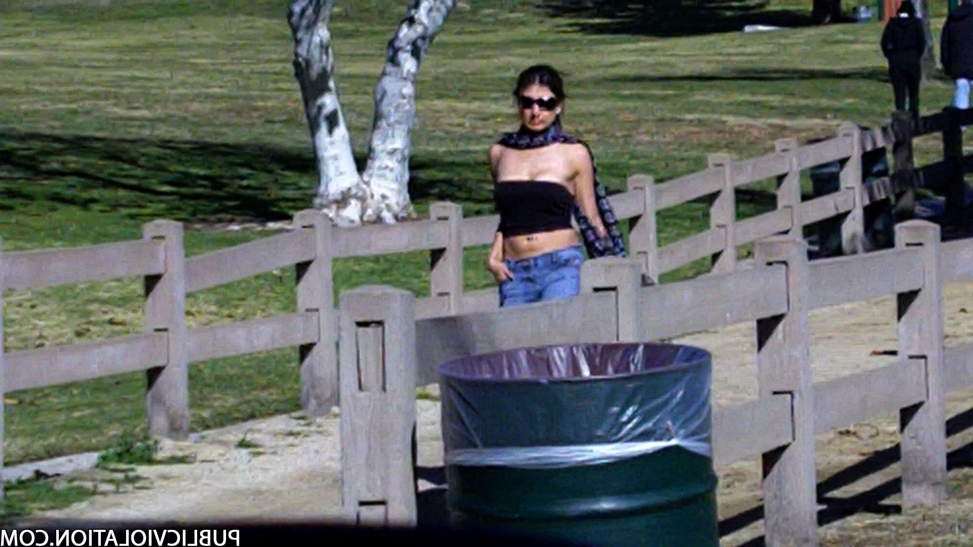 15P Busty Milf Get Her Top Pulled Down In Public