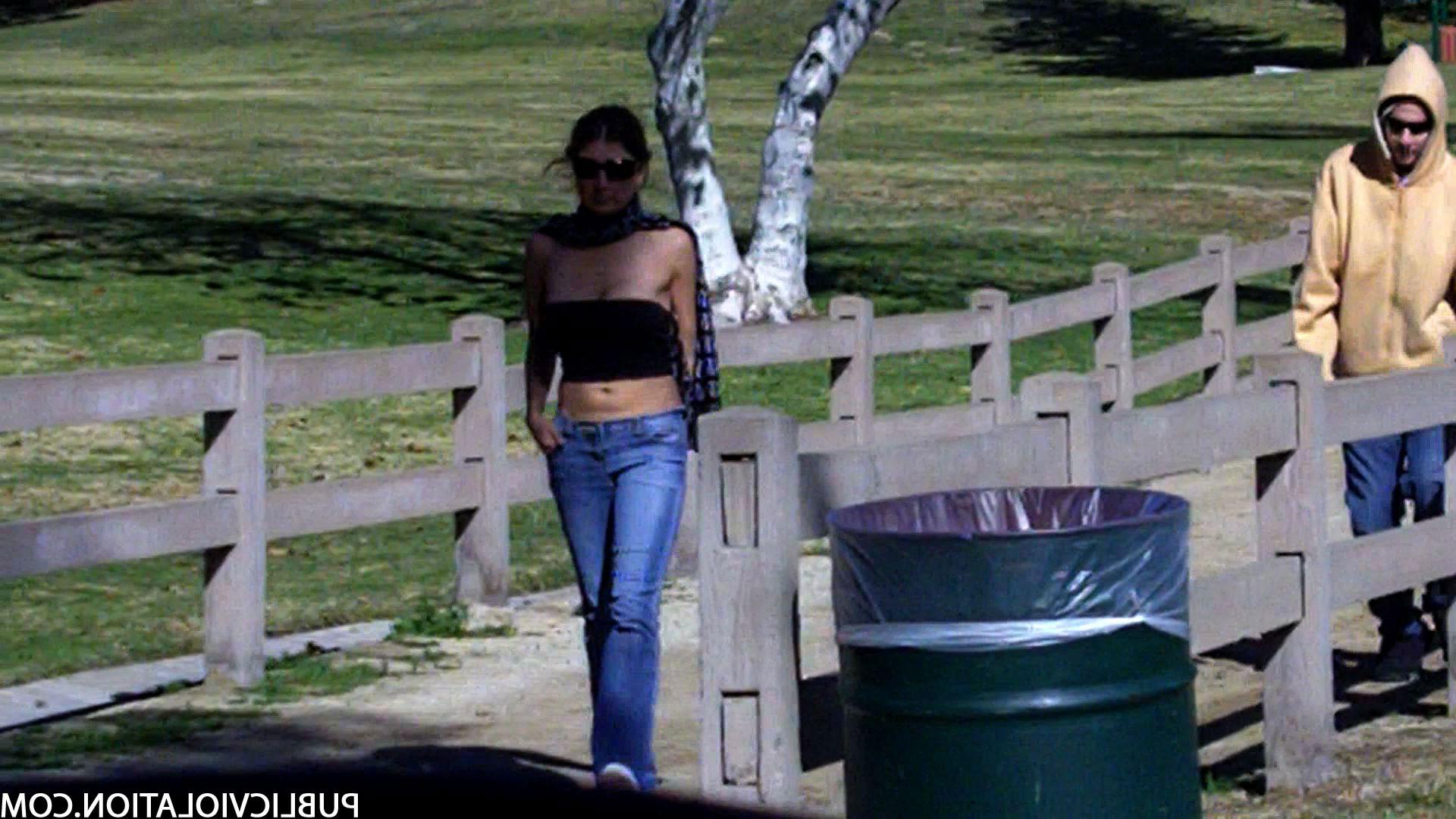 15P Busty Milf Get Her Top Pulled Down In Public