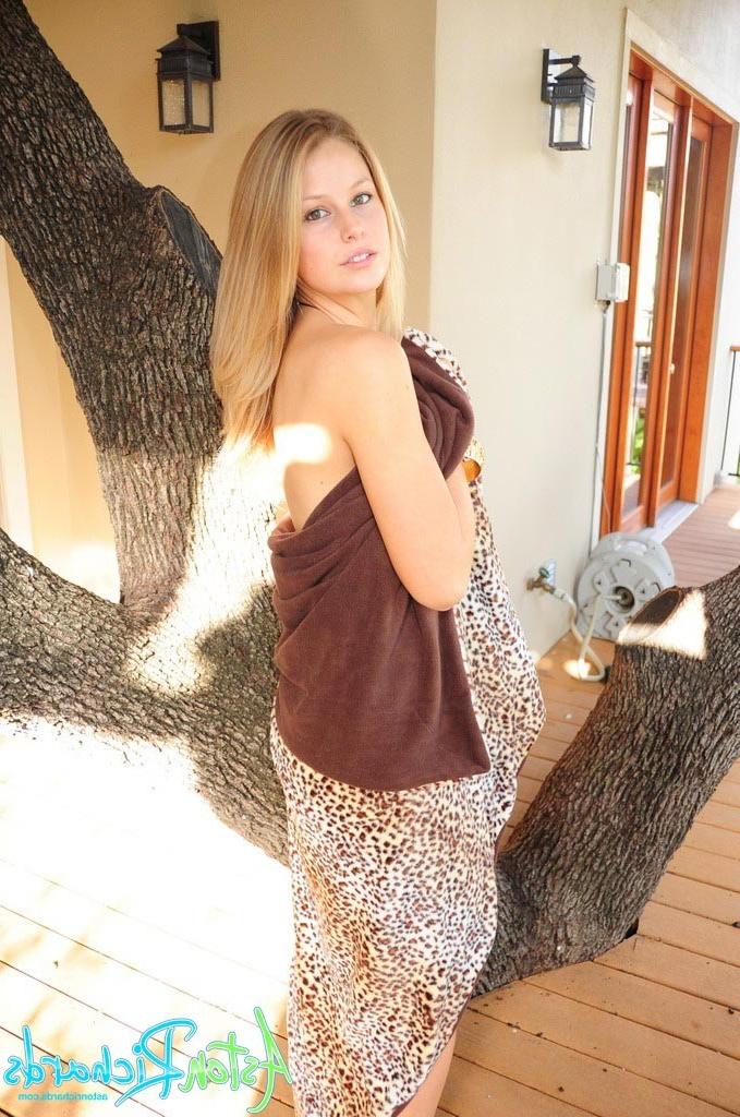 16P Teen with small boobs flashing outside