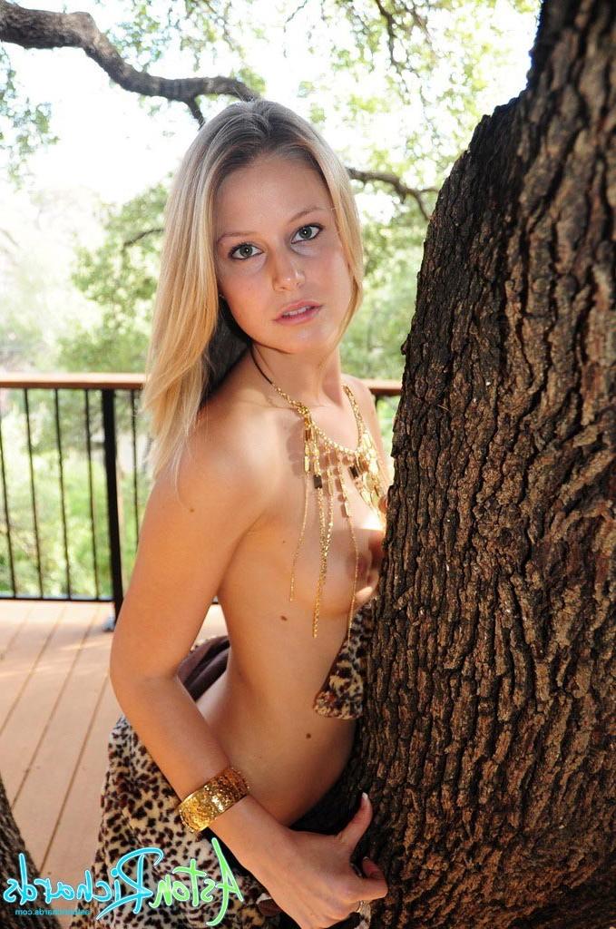 16P Teen with small boobs flashing outside