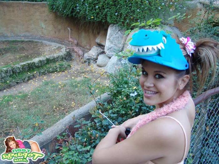 16P Barely legal Teen Topanga has some fun at the zoo