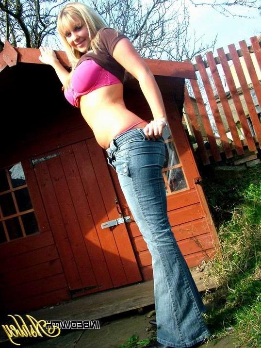 16P blonde teen with big tits posing outdoor