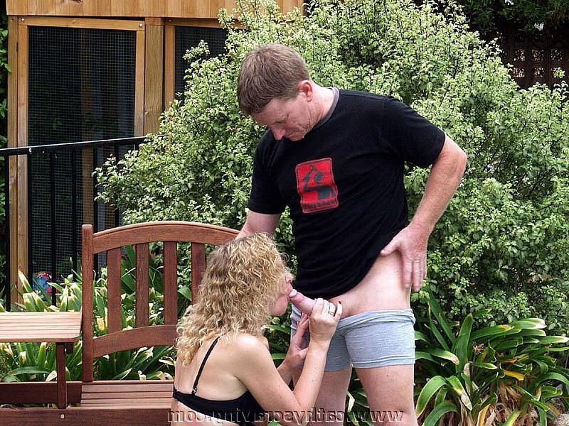 19P Blonde mom cumpumped next to outdoor pool
