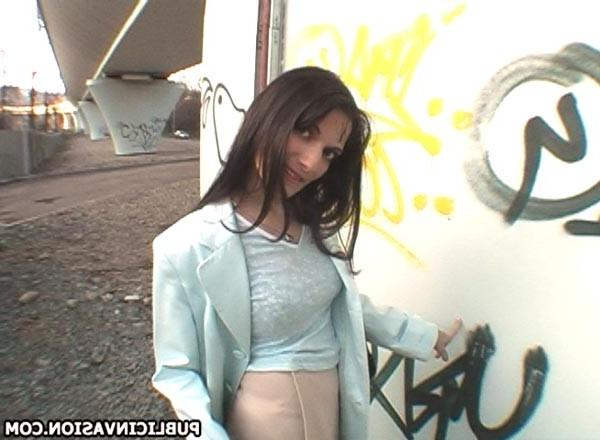 16P We paid her for a good outdoor session-brunette under the bridge