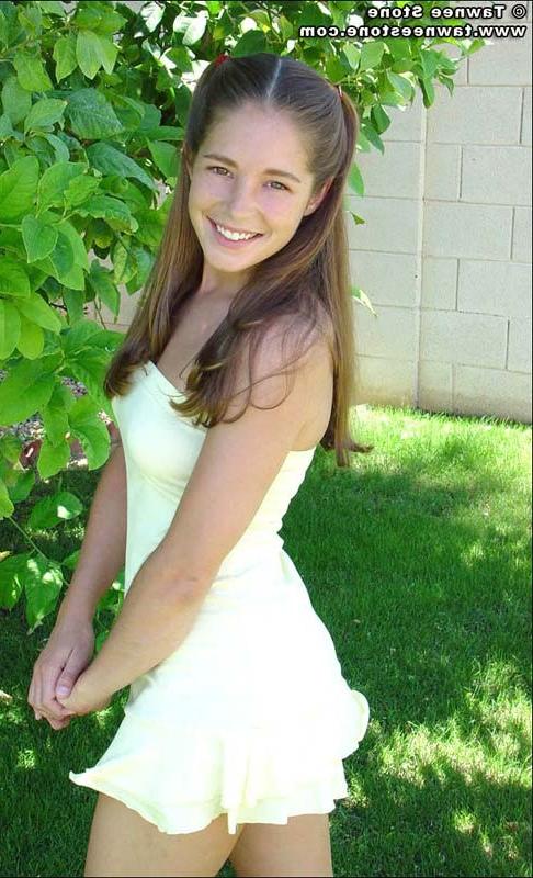 15P Tawnee Stone lifts up her short summer dress