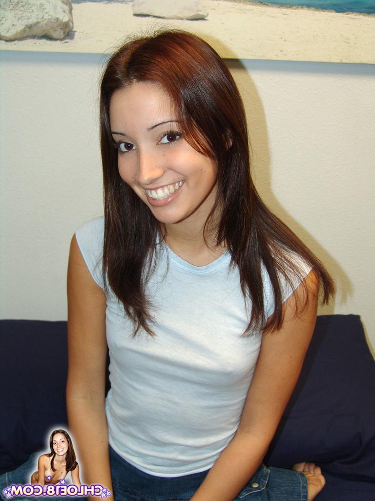 15P Tiny titted eighteen year old drops panties to rub shaved pussy