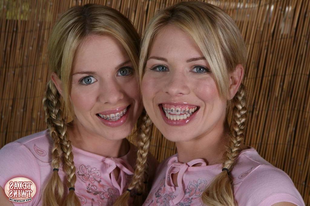15P Twin small titted teens peek inside their panties
