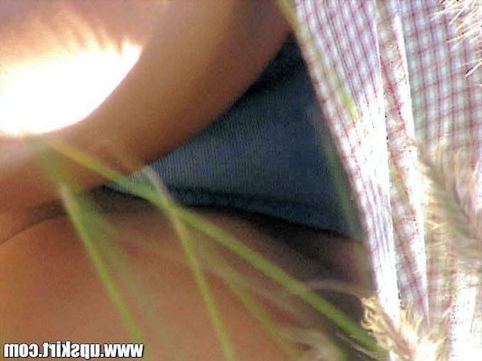 16P Sneaky Panties Spy Upskirts Outdoors in Sunny Field