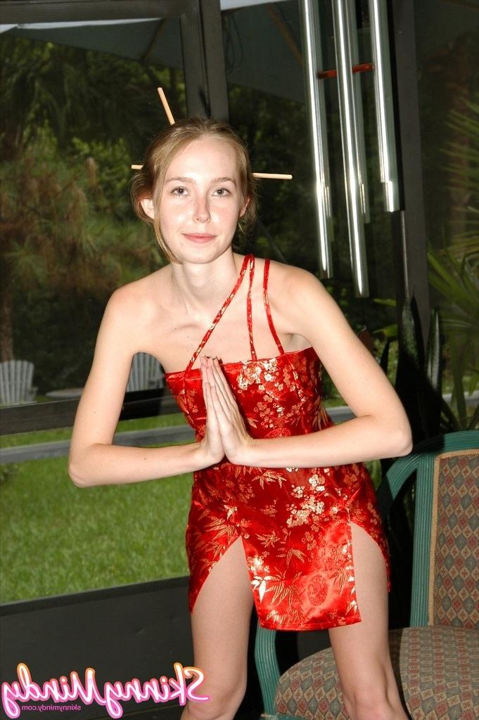 16P Skinny teen girl in dress