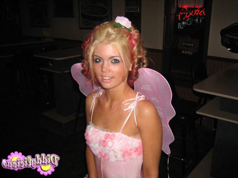 16P Tiny teen in fairy costume for Halloween
