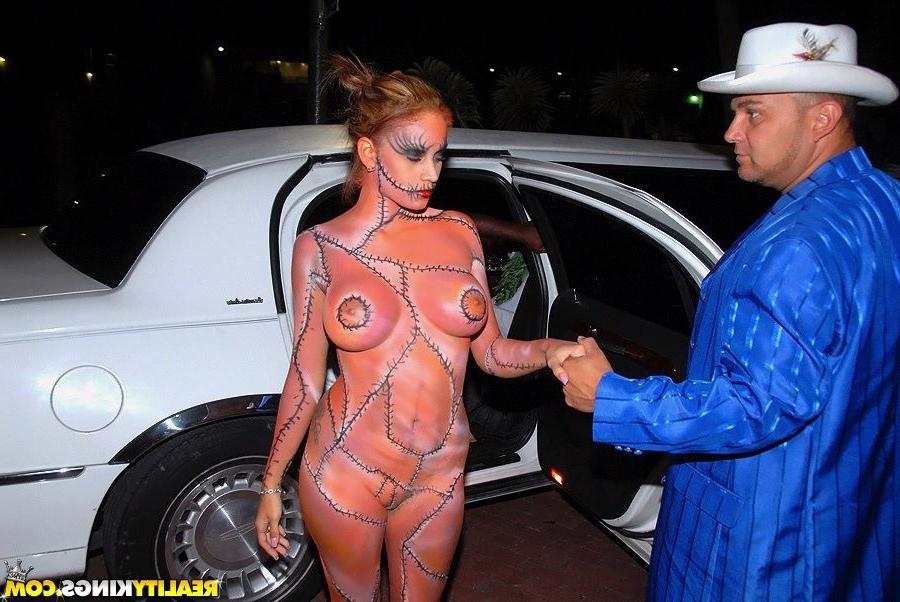 16P Halloween party with drunk bodypainted fuck sluts