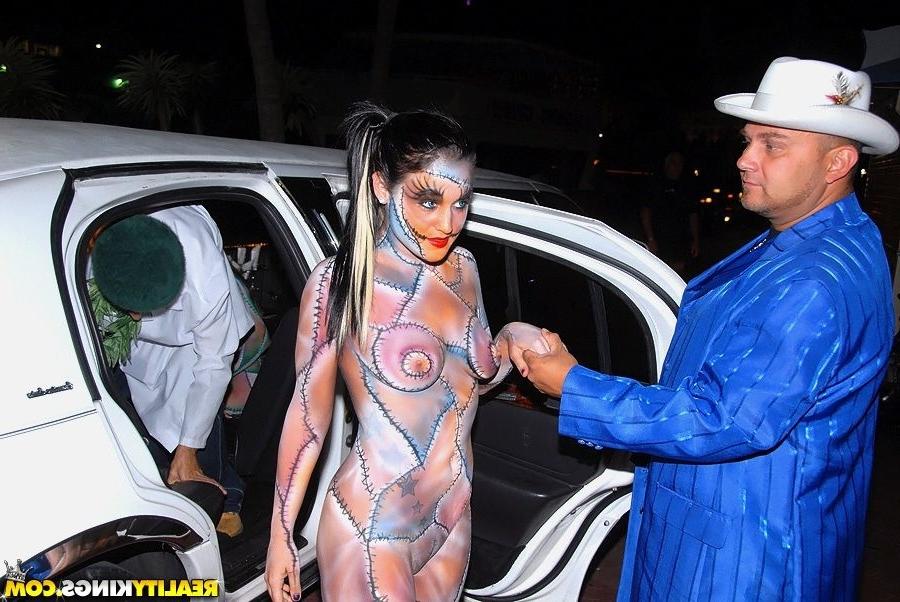 16P Halloween party with drunk bodypainted fuck sluts