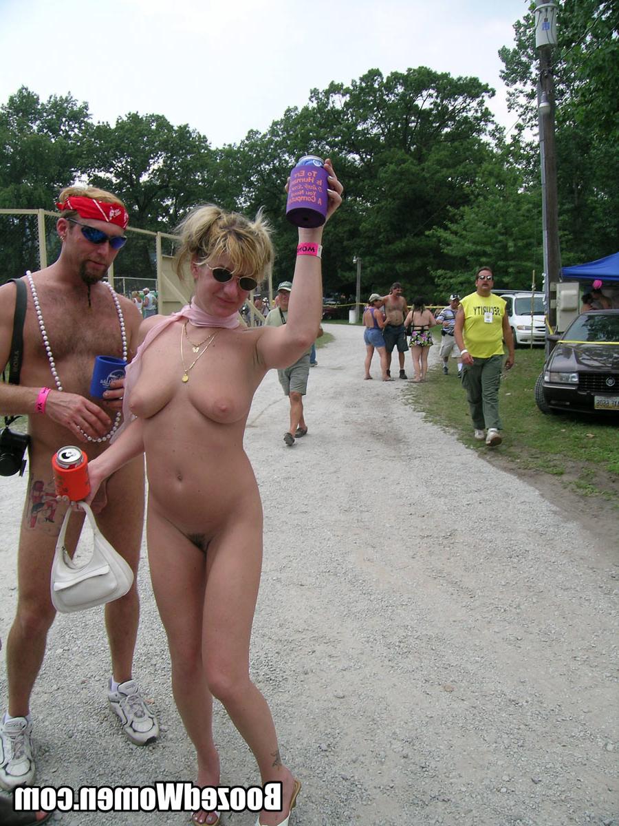 12P drunk strippers competing at an outdoor event