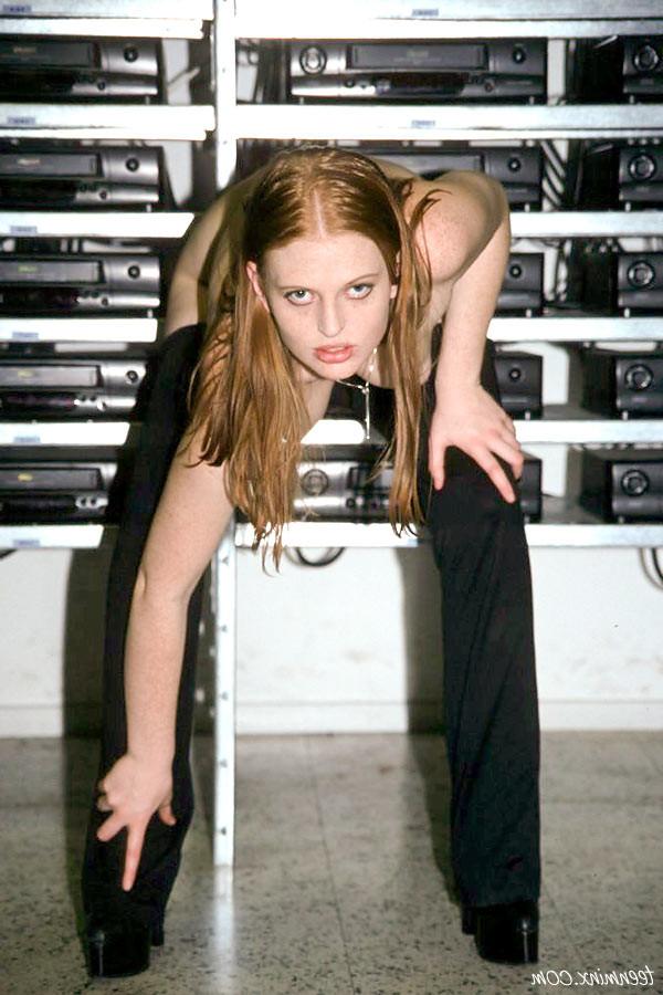 18P Freckled redhead babe strips down to her high heeled boots