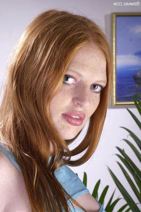 18P Fiery redheaded beauty covered in freckles strips